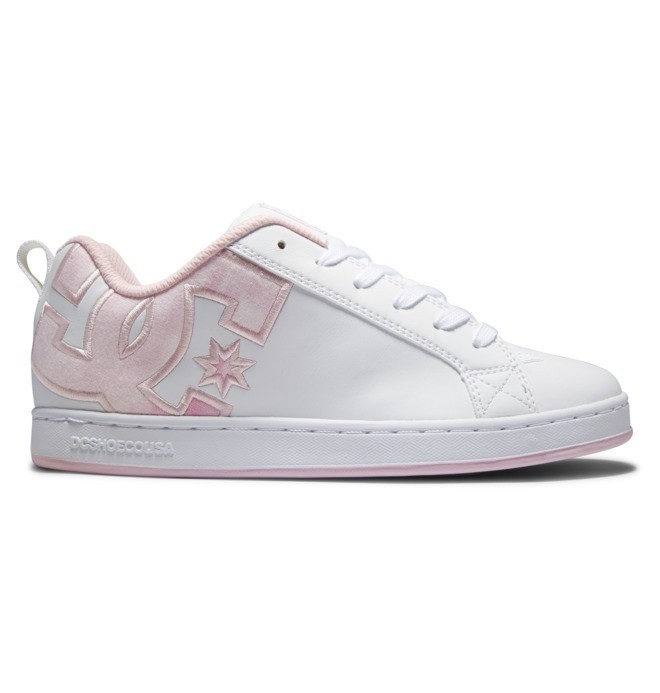 Pink and white dc shoes outlet